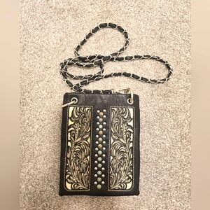 P&G Western Embroidery Studded Crossbody Cowgirl Barn Rodeo Festival